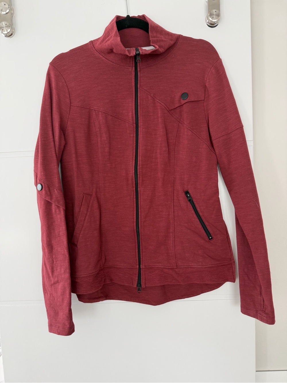 CAbi Utility Zip Jacket in Deep Red